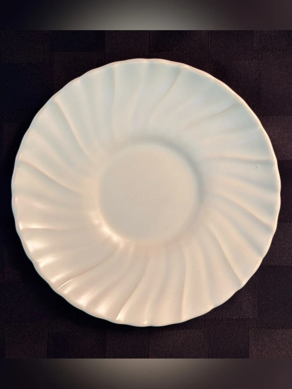 Vintage Franciscan Coronado Matte Off‑White Cream Soup Bowl & Saucer Set